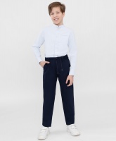 Брюки с резинкой на поясе синие Button Blue, школьная форма для мальчиков  фото, kupilegko.ru